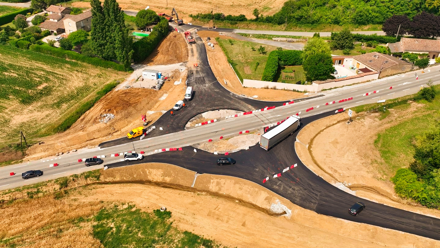 Giratoire à Étoile-sur-Rhône relevé par RL TOPO